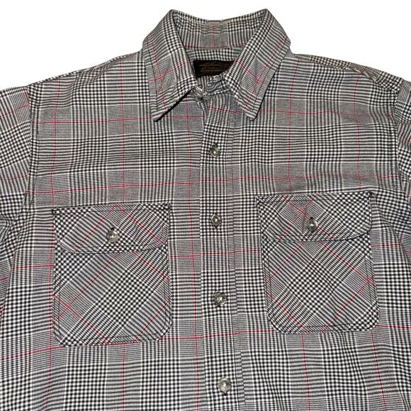 Vintage Eddie Bauer Mens M Plaid Flannel‎ Shirt Jacket USA Cloth Button Up - Picture 3 of 10